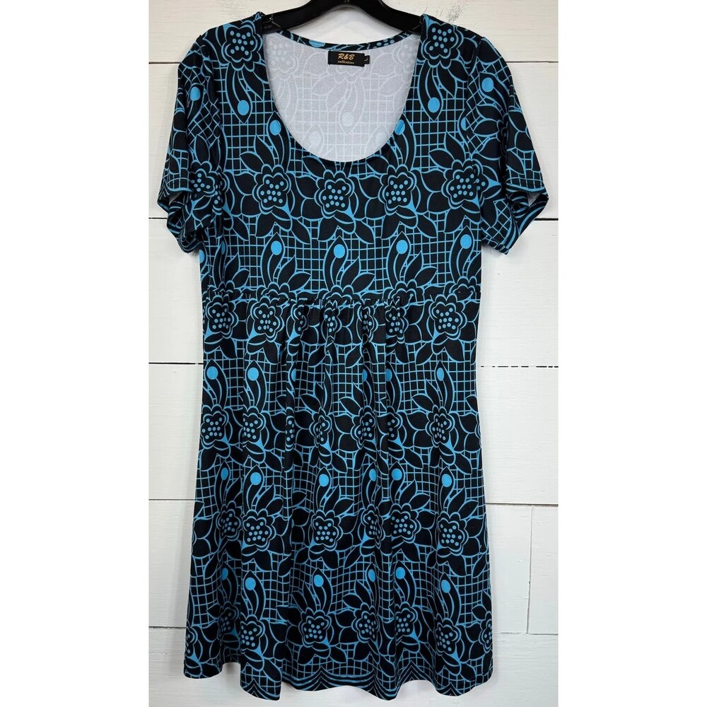 R&B Knee Length Black Dress Women's Size Large